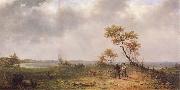 Martin Johnson Heade Zwei Jager in einer Landschaft oil painting on canvas